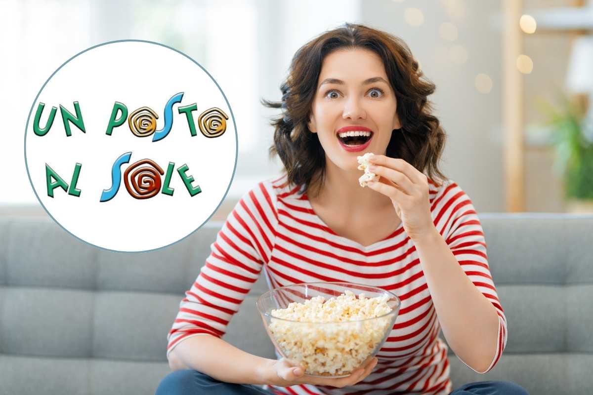 ragazza che mangia pop corn e logo upas 