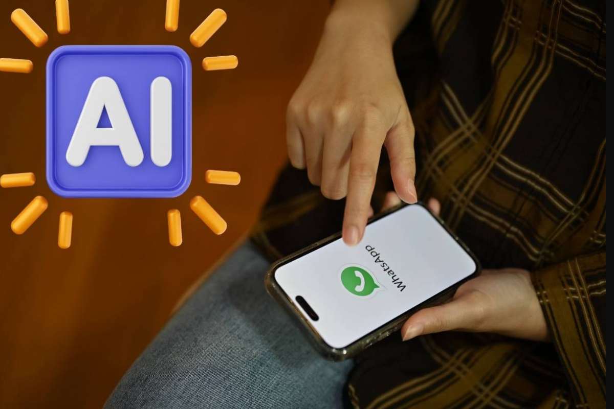 uomo con smartphone e logo Ai